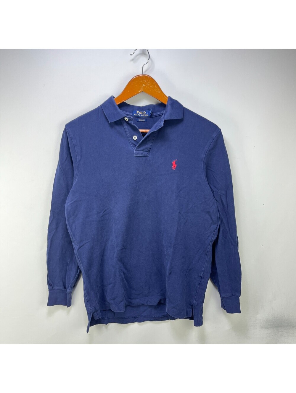 Vintage Polo Ralph Lauren Blue Long Sleeve Rugby Small Pony